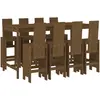vidaXL Ensemble de bar de jardin 9 pcs marron miel bois de pin massif