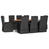 vidaXL Ensemble à manger de jardin coussins 5pcs Noir Résine tressée