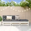vidaXL Salon de jardin 3 pcs blanc bois massif de pin