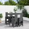 vidaXL Ensemble de bar de jardin 5 pcs gris bois de pin massif