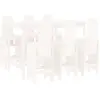 vidaXL Ensemble de bar de jardin 7 pcs blanc bois de pin massif