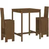 vidaXL Ensemble de bar de jardin 3 pcs marron miel bois pin massif