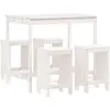vidaXL Ensemble de bar de jardin 5 pcs blanc bois massif de pin
