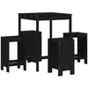 vidaXL Ensemble de bar de jardin 5 pcs noir bois de pin massif