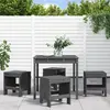 vidaXL Ensemble à manger de jardin 5pcs gris bois massif de pin