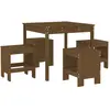 vidaXL Ensemble à manger de jardin 5pcs marron miel bois pin massif