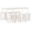 vidaXL Ensemble de bar de jardin 9 pcs blanc bois de pin massif