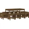 vidaXL Ensemble à manger de jardin 13 pcs marron miel bois pin massif