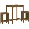 vidaXL Ensemble de bar de jardin 3 pcs marron miel bois pin massif