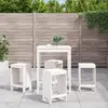 vidaXL Ensemble de bar de jardin 5 pcs blanc bois massif de pin