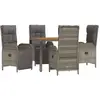 vidaXL Ensemble à manger de jardin 5 pcs coussins gris résine tressée