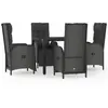 vidaXL Ensemble à manger de jardin avec coussins 3 pcs Noir