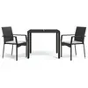 vidaXL Ensemble à manger de jardin avec coussins 3 pcs Noir
