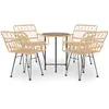 vidaXL Ensemble à manger de jardin 5pcs Résine tressée