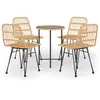 vidaXL Ensemble à manger de jardin 5pcs Résine tressée