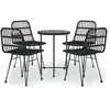 vidaXL Ensemble à manger de jardin 5 pcs Noir Résine tressée