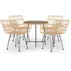 vidaXL Ensemble à manger de jardin 5pcs Résine tressée