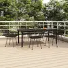 vidaXL Ensemble à manger de jardin 7 pcs Noir Résine tressée