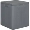 vidaXL Boîte de rangement de jardin gris PP rotin 90 L 364059