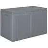 vidaXL Boîte de rangement de jardin gris PP rotin 180 L