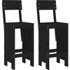 vidaXL Tabourets de bar 2 pcs noir 40x48,5x115,5 cm bois massif de pin