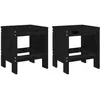 vidaXL Tabourets de jardin 2 pcs noir 40x36x45 cm bois massif de pin