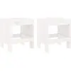 vidaXL Tabourets de jardin 2 pcs blanc 40x36x45 cm bois massif de pin