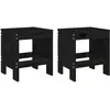vidaXL Tabourets de bar 2 pcs noir 40x36x75 cm bois massif de pin