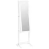 vidaXL Armoire à bijoux miroir avec lumières LED sur pied blanc