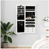 vidaXL Armoire à bijoux avec miroir murale blanc 37,5x10x106 cm