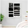 vidaXL Armoire à bijoux avec miroir et éclairage LED mural blanc