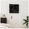 vidaXL Armoire à bijoux avec miroir murale noir 37,5x10x67 cm