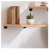 vidaXL Étagère murale marron clair bois chêne massif traité