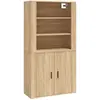 vidaXL Buffet haut Chêne sonoma Bois d'ingénierie