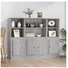 vidaXL Buffets 3 pcs sonoma gris bois d'ingénierie
