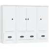 vidaXL Buffets 3 pcs blanc bois d'ingénierie