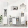 vidaXL Ensemble de meubles salle de bain 3 pcs blanc bois d'ingénierie