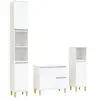 vidaXL Ensemble d'armoires salle de bain 3 pcs blanc bois d'ingénierie