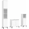 vidaXL Ensemble de meubles salle de bain 3 pcs blanc bois d'ingénierie