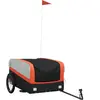 vidaXL Remorque de vélo noir et orange 45 kg fer