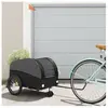 vidaXL Remorque de vélo noir 45 kg fer