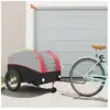 vidaXL Remorque de vélo noir et rouge 45 kg fer