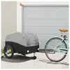 vidaXL Remorque de vélo noir et gris 45 kg fer