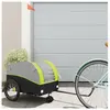 vidaXL Remorque de vélo noir et vert 30 kg fer