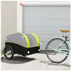 vidaXL Remorque de vélo noir et vert 45 kg fer