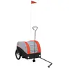 vidaXL Remorque de vélo noir et orange 30 kg fer