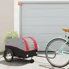 vidaXL Remorque de vélo noir et rouge 45 kg fer