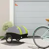 vidaXL Remorque de vélo noir et vert 30 kg fer