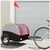 vidaXL Remorque de vélo noir et rouge 45 kg fer