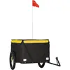 vidaXL Remorque de vélo noir et jaune 45 kg fer